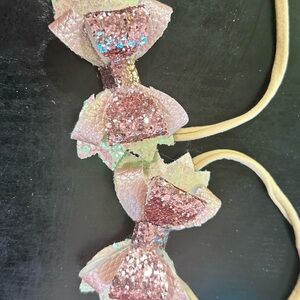 Glittery Pink Bow Headband for Kids